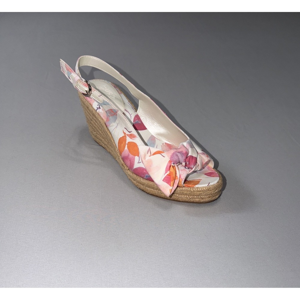 Naturalizer Women's Bettina Espadrille White Colorful Bow Sandal Wedge Size 10M